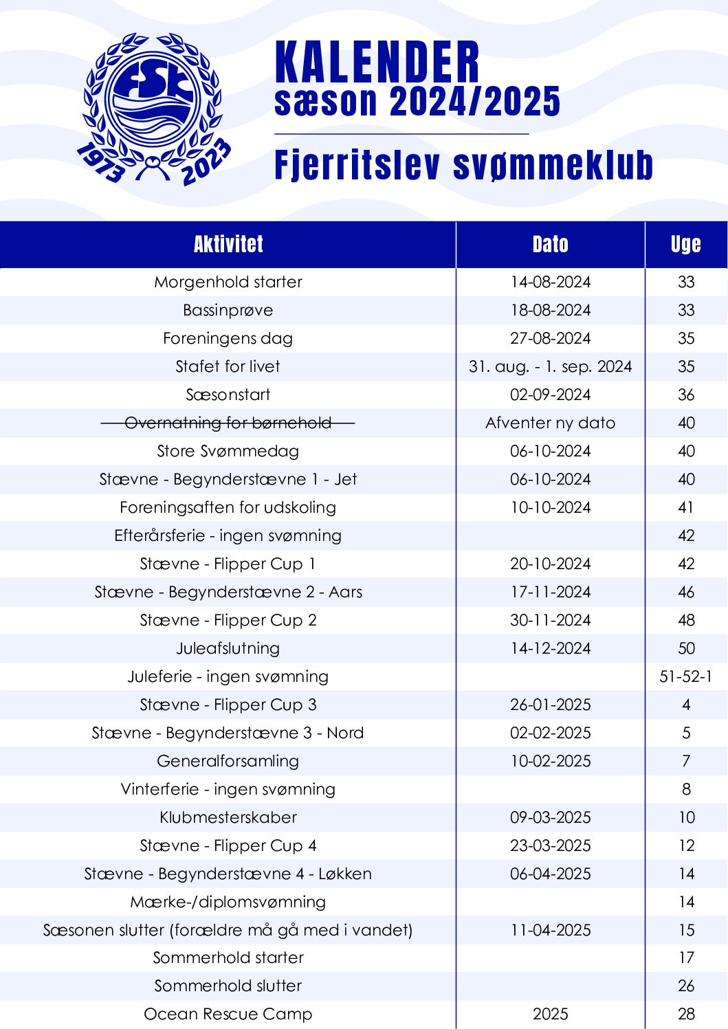 Kalender 2024/2025